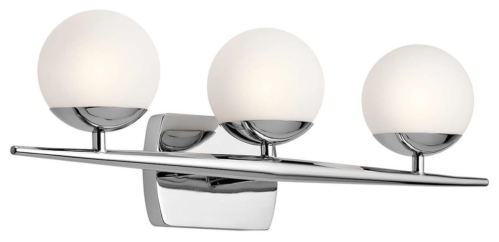 Jasper 3-Light Bathroom Vanity Light in Chrome