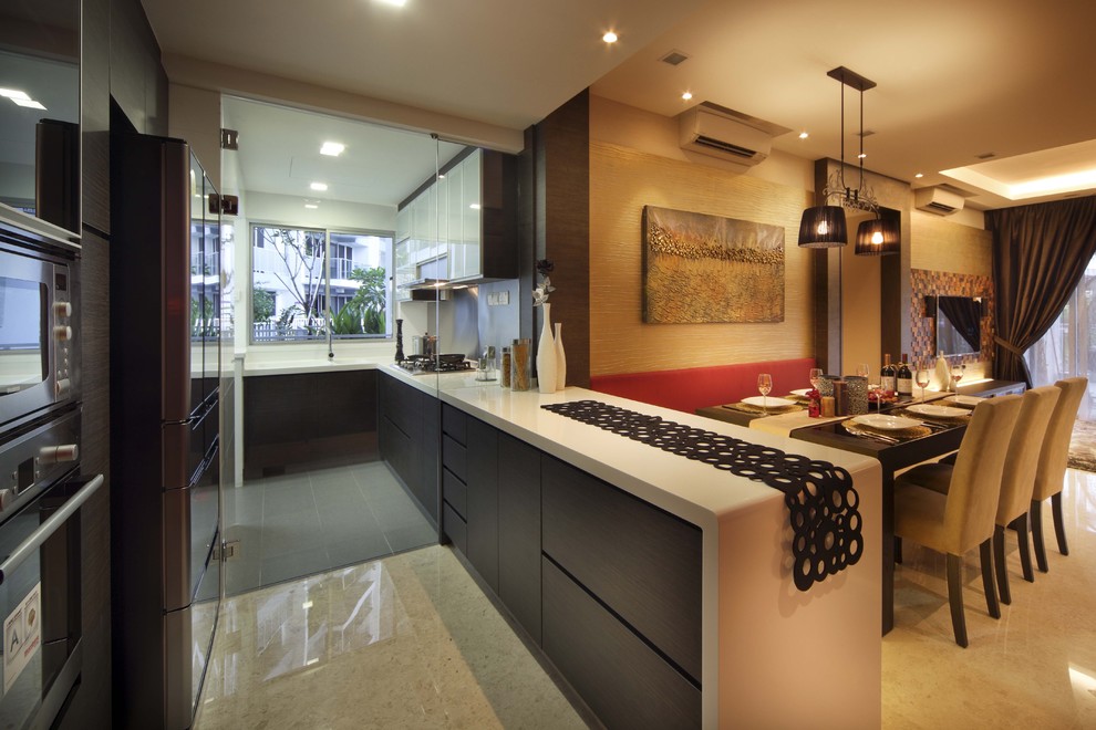 Photo of an eclectic kitchen in Singapore.