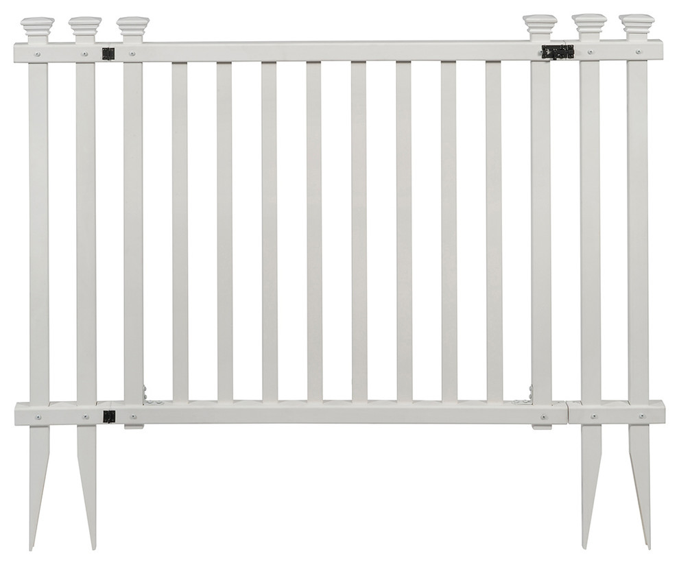 Baskenridge NoDig Vinyl Garden Picket Fence Gate Transitional Home