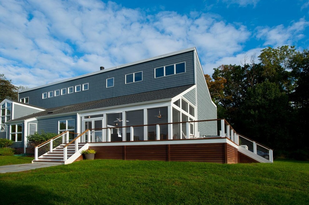 Deck - large transitional backyard deck idea in DC Metro with no cover