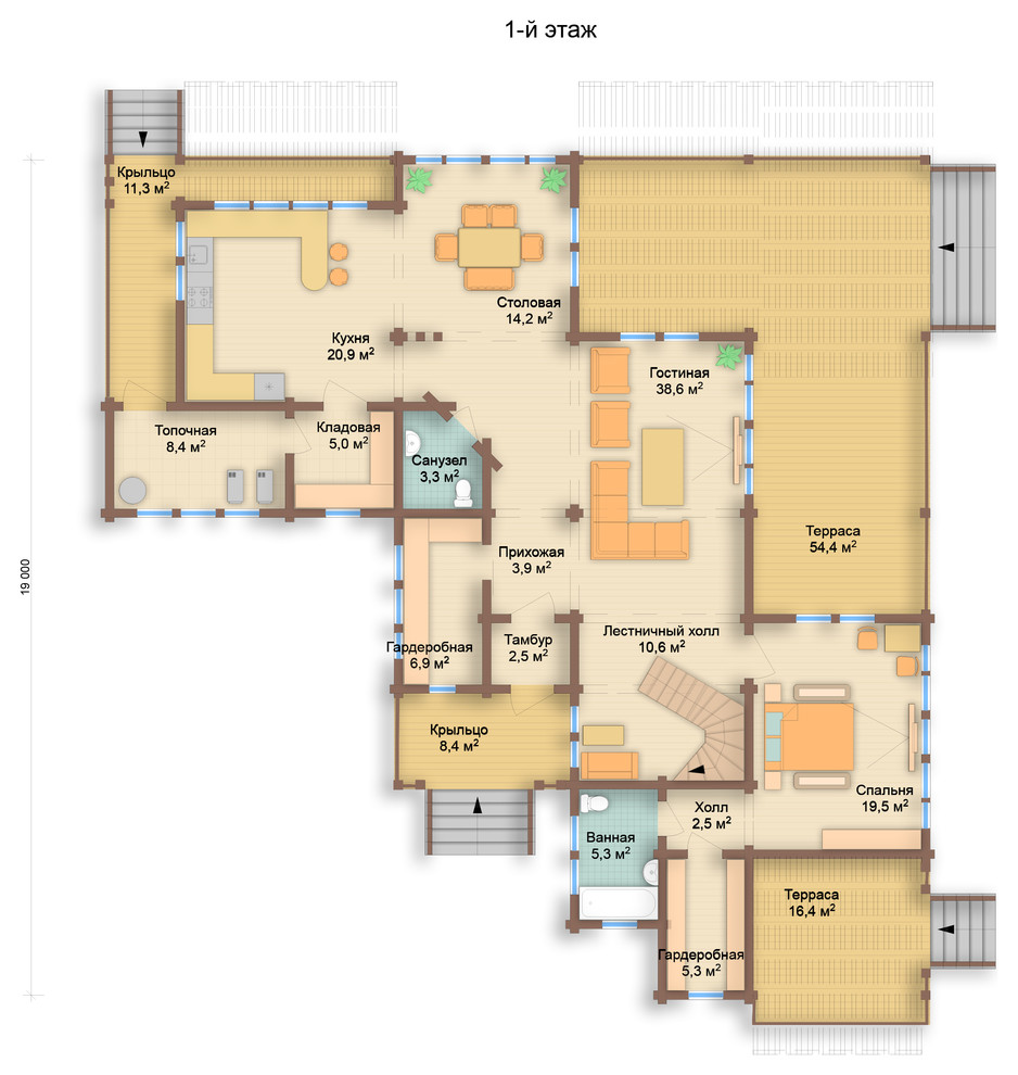 Дом из клеёного бруса Cubism Style 190