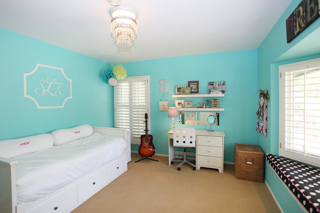 Turquoise Bedroom Eclectic Bedroom Los Angeles By S