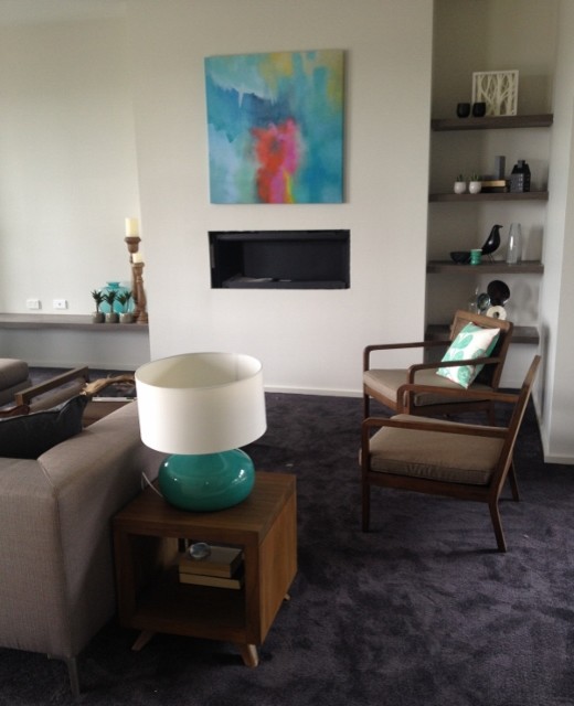 Inspiration for a large modern living room in Geelong.