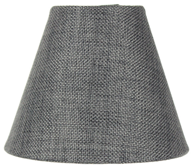 3 X5 X4 Granite Gray Burlap Lamp Shade Pleated Clip On Candlelabra