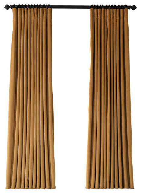 Signature Amber Gold Doublewide Blackout Velvet Curtain Single