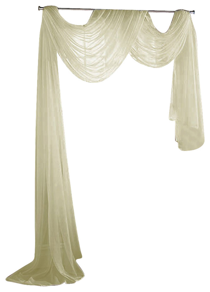 Sheer Voile 216" Long Window Scarf Swag Traditional Valances by