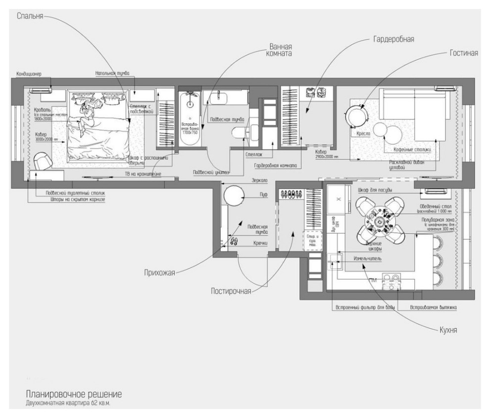 Проект двухкомнатной квартиры #ilyinsky_3/2