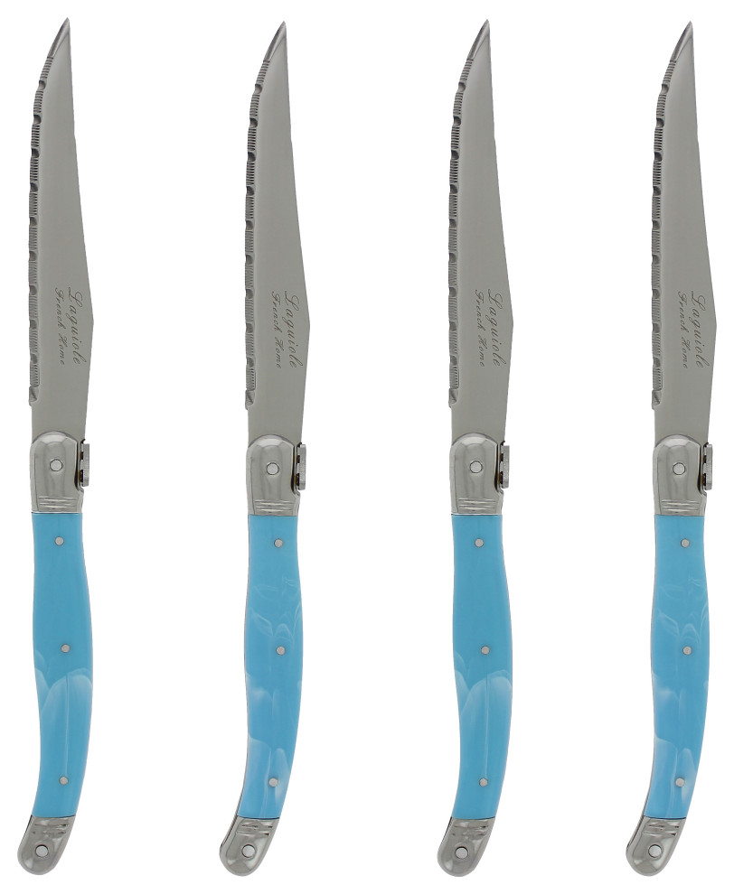 French Home Laguiole Steak Knives, Set of 4 Traditional Steak
