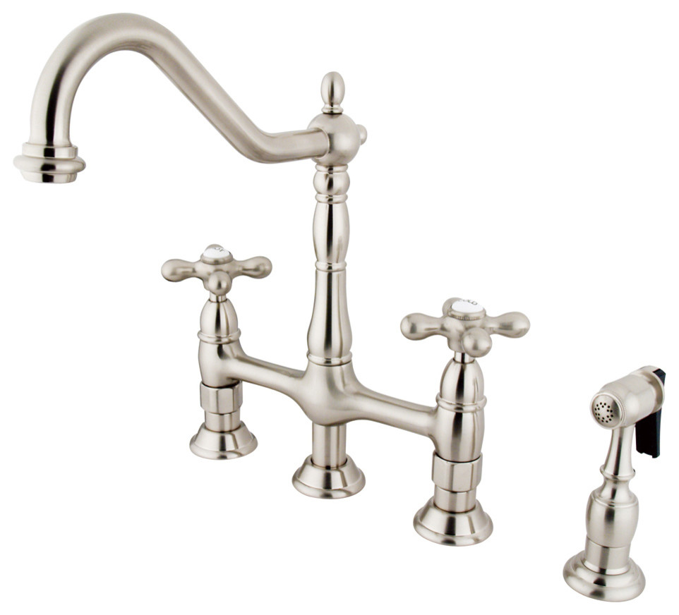 Heritage 8" Center Kitchen Faucet With Side Sprayer