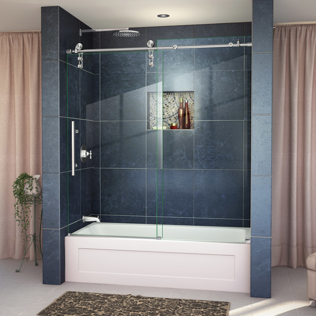 Dreamline Enigma Z 56 59 Frameless Sliding Tub Door Polished Stainless