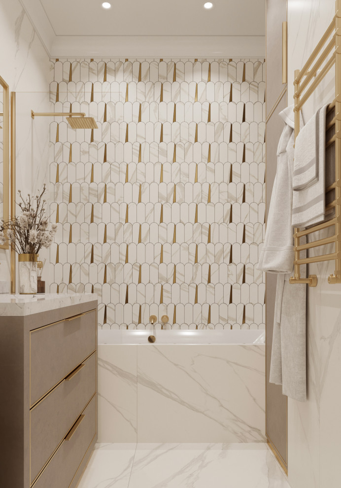 "Тёплое какао", квартира в ЖК "Дворянский", 98 м2