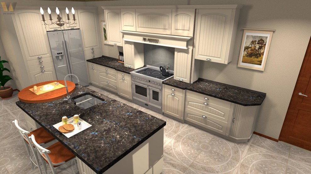 Inspiration for a rustic kitchen remodel in Minneapolis