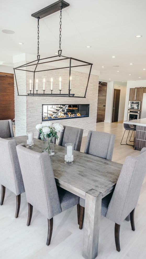 Inspiration for an expansive transitional kitchen/dining combo in Boston.