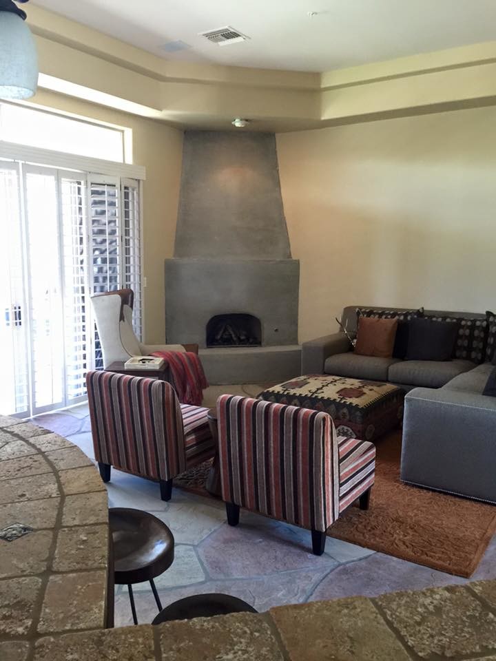 Modern eclectic southwest style fireplace