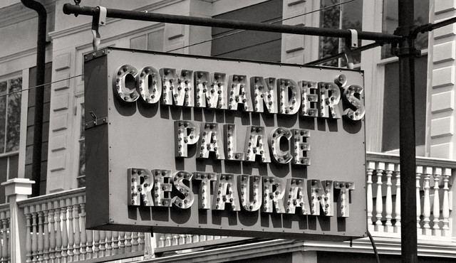 Commanders Palace Restaurant Retro Sign New Orleans LAcBlack & White Photography