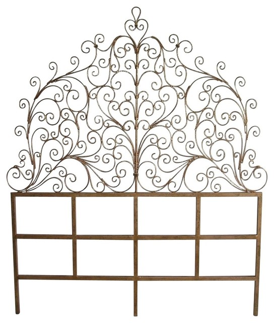 Peacock Iron Scroll Headboard, Queen Traditional Headboards by Dr