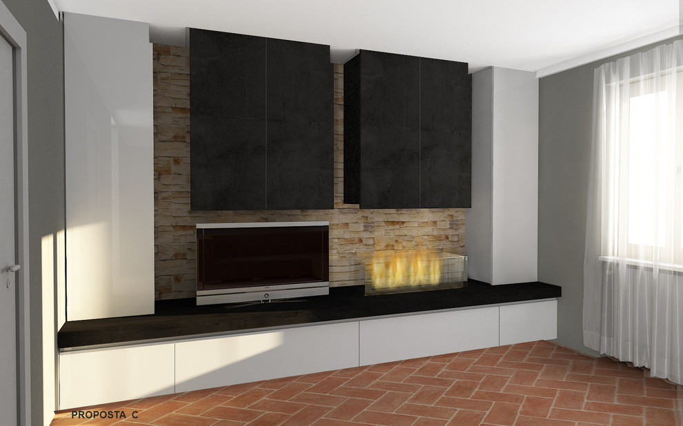 Progettazione soggiorno / mobile ed illuminazione
