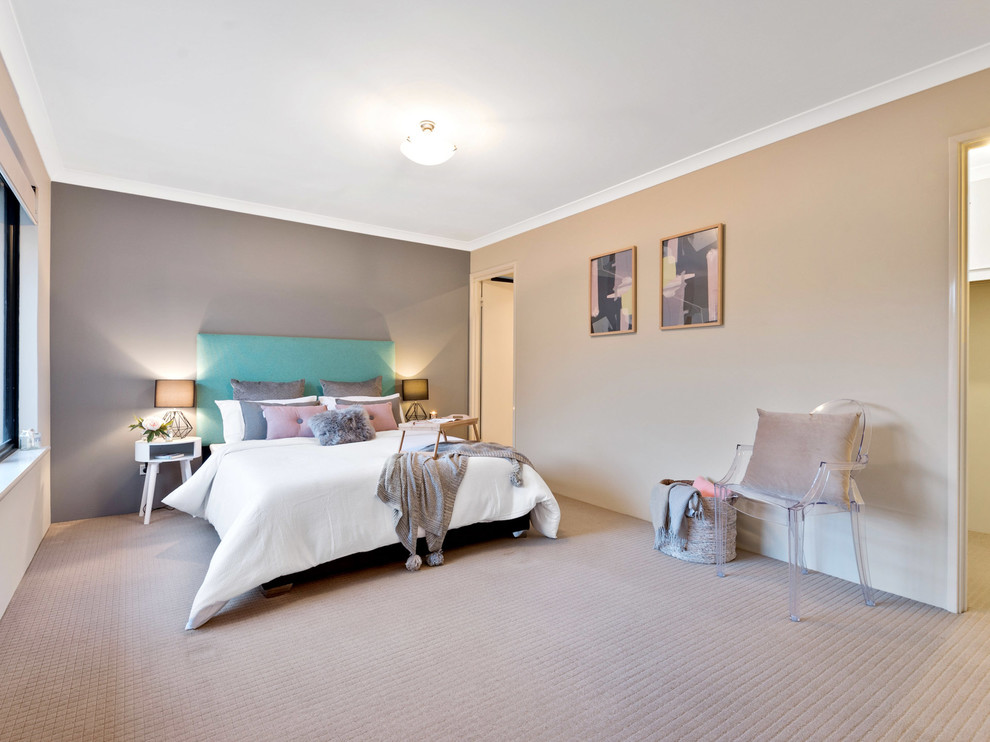 Contemporary bedroom in Perth.