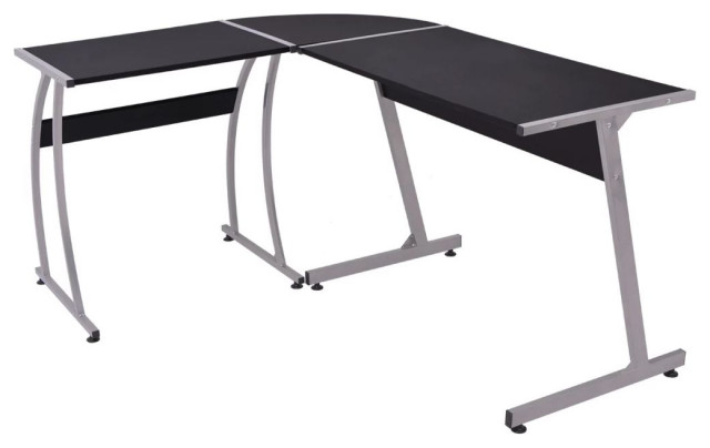Vidaxl Corner Desk L Shaped Black Writing Study Indoor Office Vidaxl Corner Desk L Shaped Black