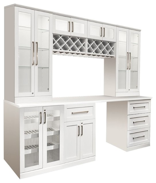 NewAge Home Bar 8Piece 96"x25" Modular Set, White Wine And