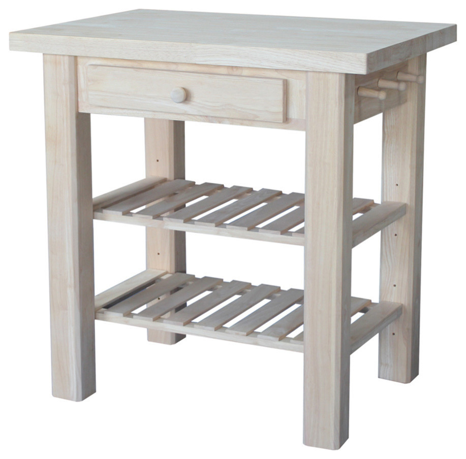 International Concepts Unfinished Butcher Block Kitchen Island