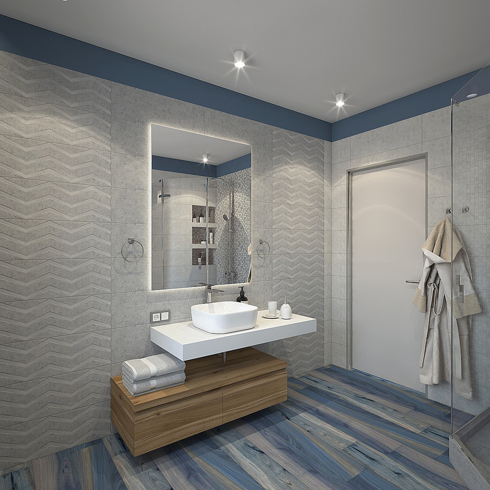 Дизайн-проект ванной комнаты в таунхаусе посёлок Озёрный