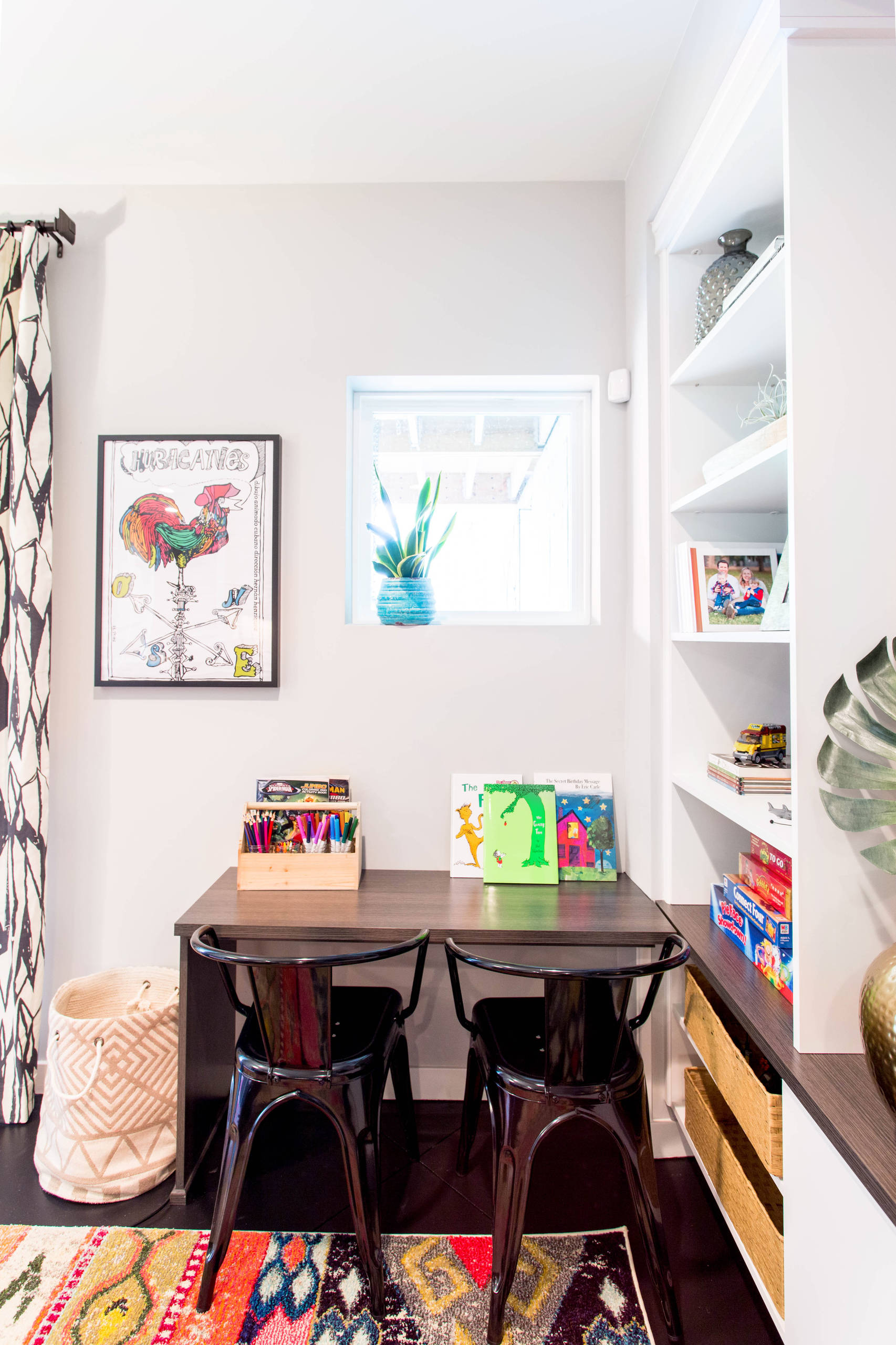 A Family Room Perks Up for Watching Football and Playing Games