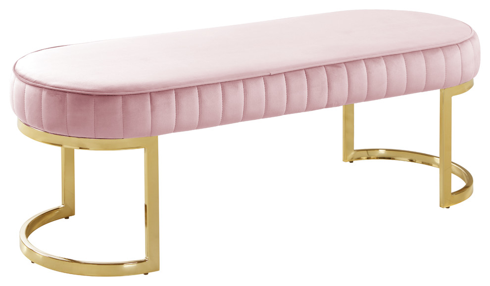 Bench with X-Leg Design Contemporary Velvet Upholstered Ottoman Meridian Furniture Nixon Collection Modern Deep Button Tufting and a Solid Wood Frame Cream 20.5 W x 20.5 D x 19 H Bench with X-Leg Design Contemporary Velvet Upholstered Ottoman Meridian Furniture Nixon Collection Modern Deep Button Tufting and a Solid Wood Frame Cream 20.5 W x 20.5 D x 19 H