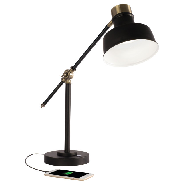 Ottlite Wellness Series Balance Led Desk Lamp Black Transitional Lamps By Technologies Houzz Ottlite Wellness Series Balance Led, Swing Arm Desk Lamp Ikea