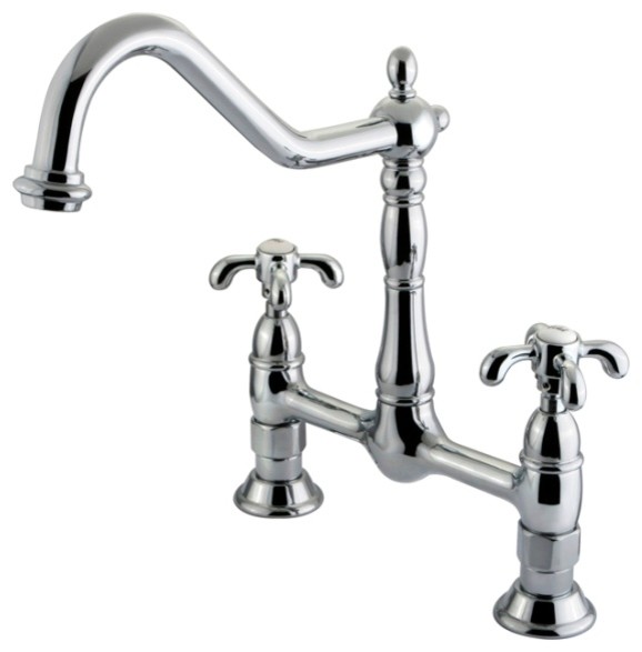 Shop Houzz Kingston Brass Double Handle 8" Centerset Kitchen Faucet