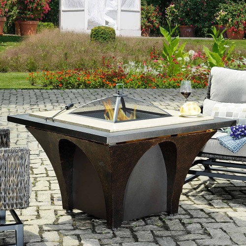 Sunjoy Artemus Stone Fire Pit Modern Columbus By Sunjoy