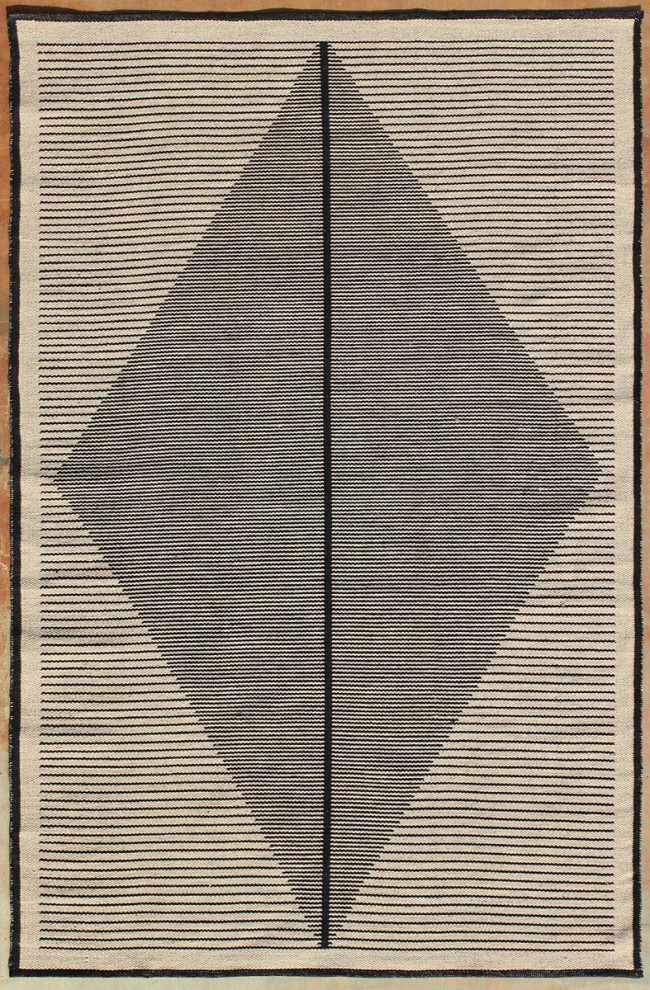Chandra Elyza Ely-51600 Geometric Outdoor Rug, Beige/Black, 5'0"x7'6"