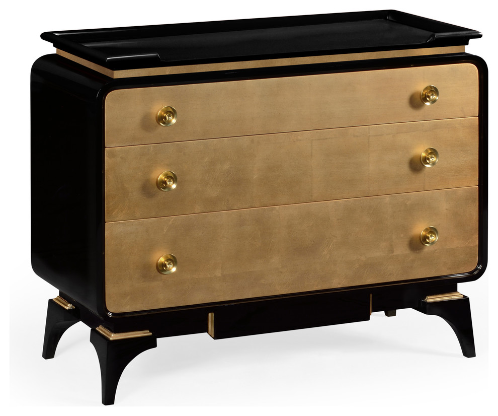 Black Lacquer Chest of Drawers Midcentury Accent Chests And