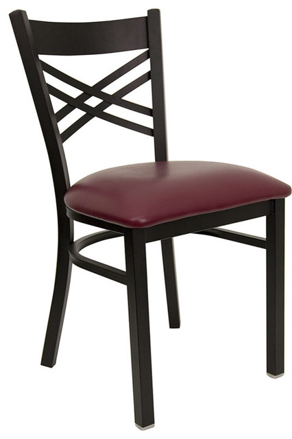 Flash Furniture Hercules Series Black ''X'' Back Metal Chair