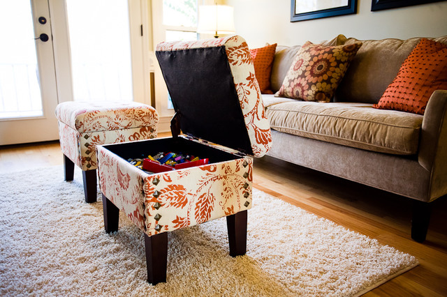 decorating with orange - traditional - living room - charlotte -