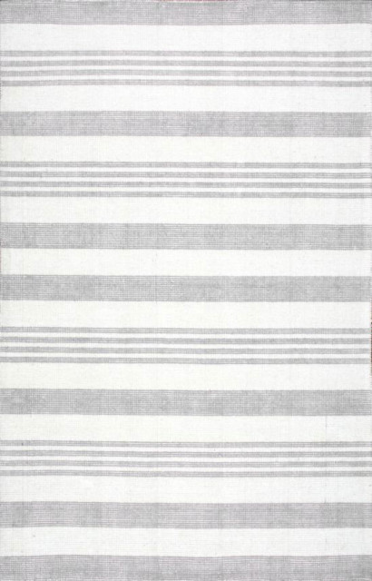 Hand-Tufted Epiphany Eu15 Stripes Rug, Gray, 5'x8'