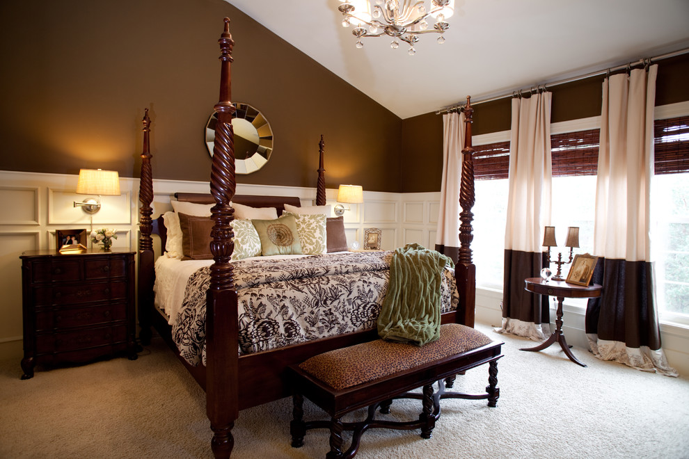 Master Bedroom Cream And Brown Traditional Bedroom
