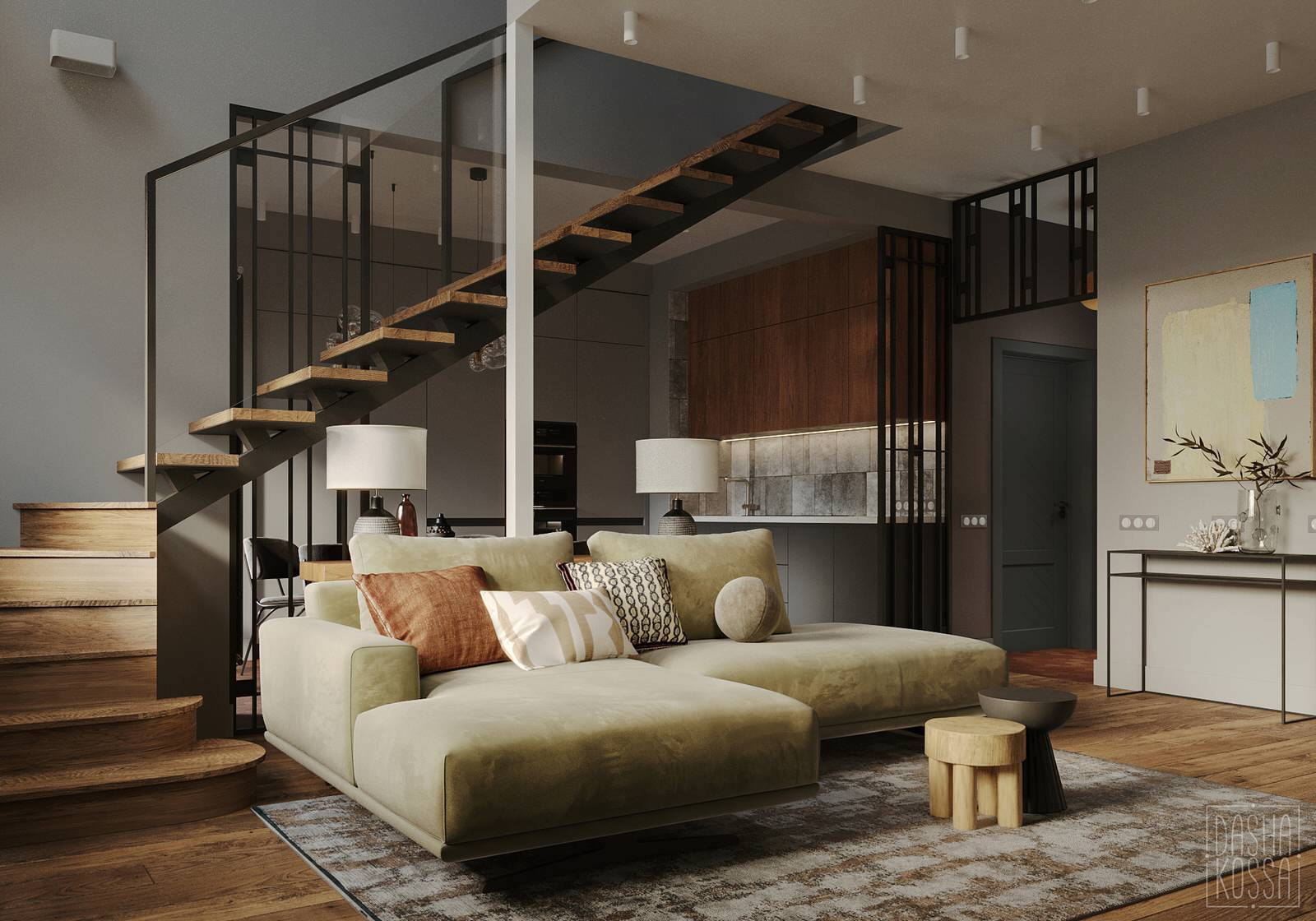 Двухуровневая квартира для загородной жизни в комфортных условиях