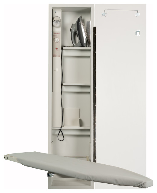 Premium Swivel Electric Ironing Center, Flat White Door