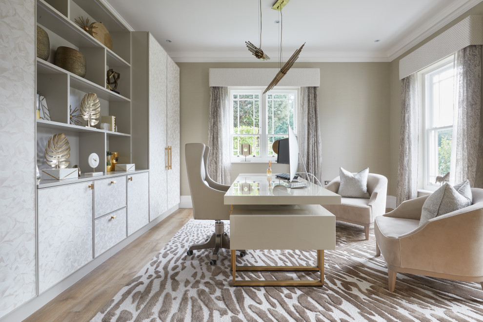 This is an example of a transitional home office in Surrey.