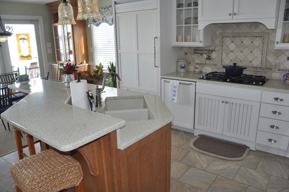 Waterfront Kitchen with Seaglass Island