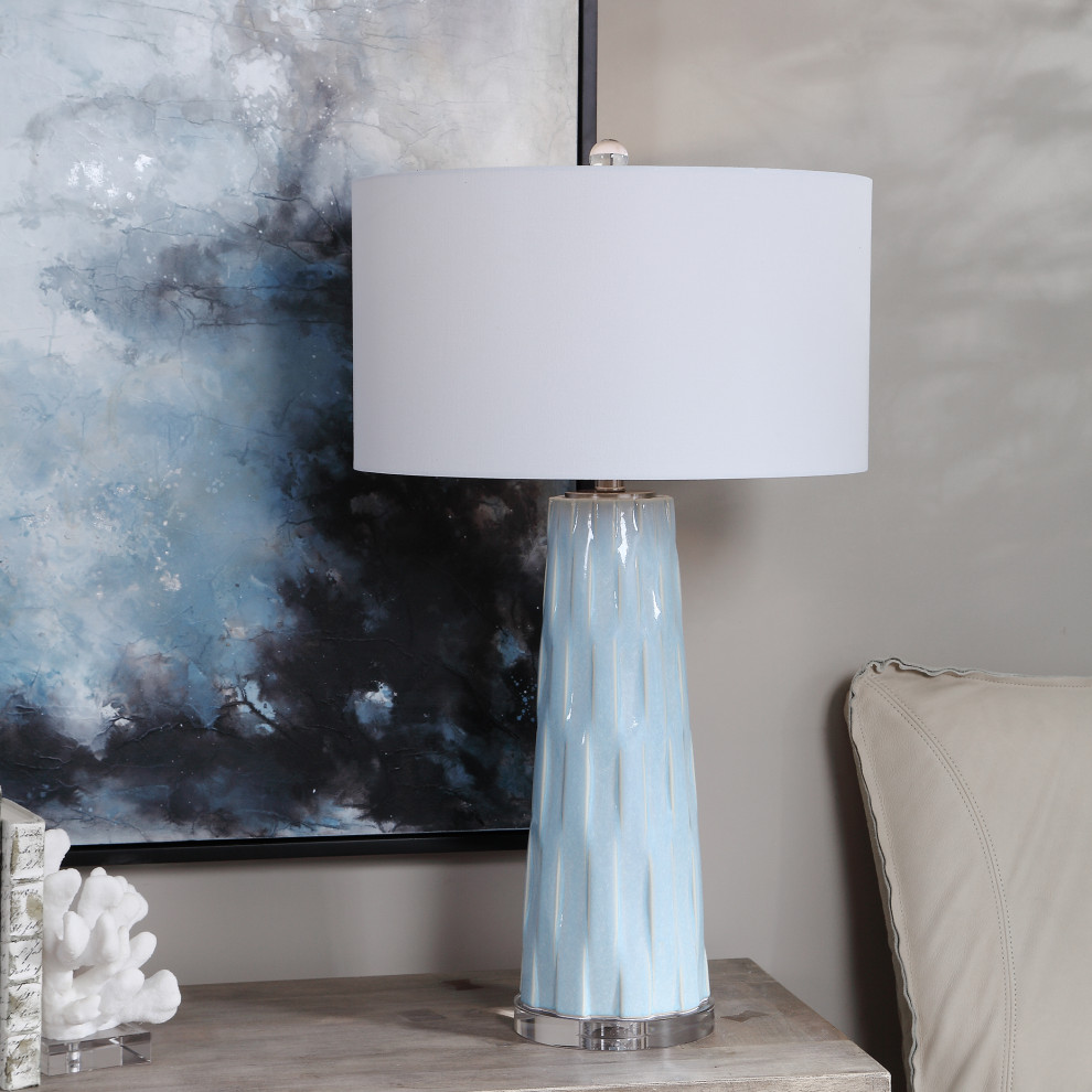 pale blue desk lamp