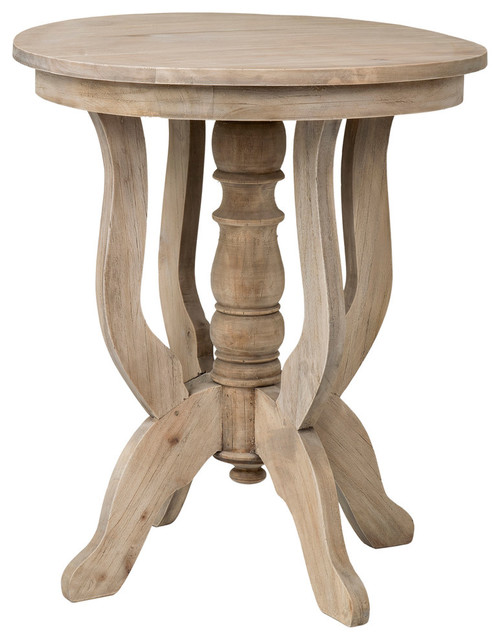 East At Main S Boyd Brown Rubberwood Round Accent Table