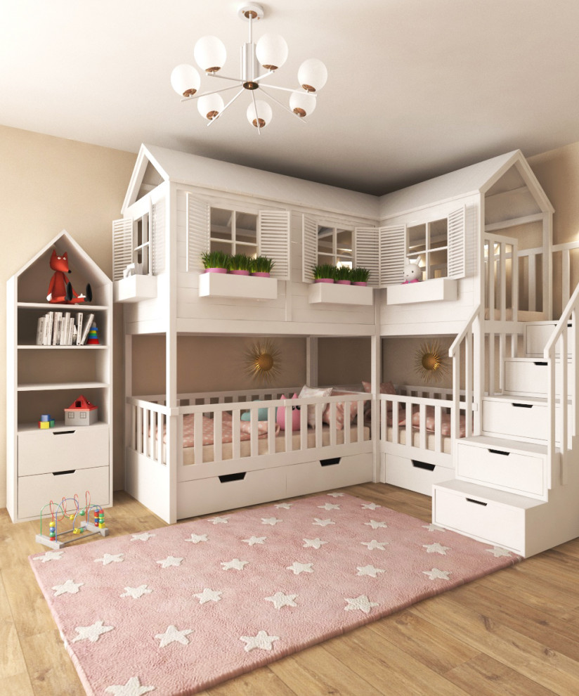 Кровать-домик в скандинавском стиле для детской спальни