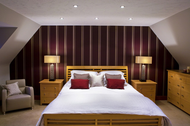 contemporary aubergine bedroom - contemporary - bedroom - london