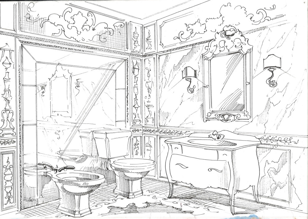 Акварельные эскизы. Загородный дом в Екатеринбурге.