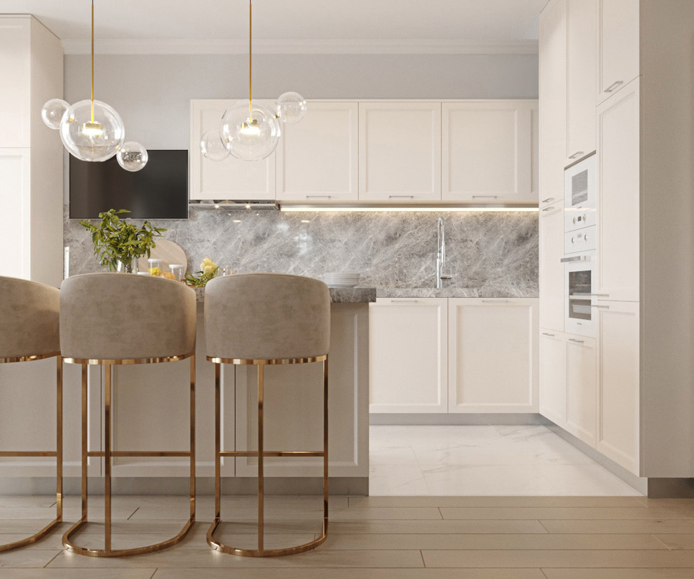 Дизайн кухни-гостиной в классическом стиле