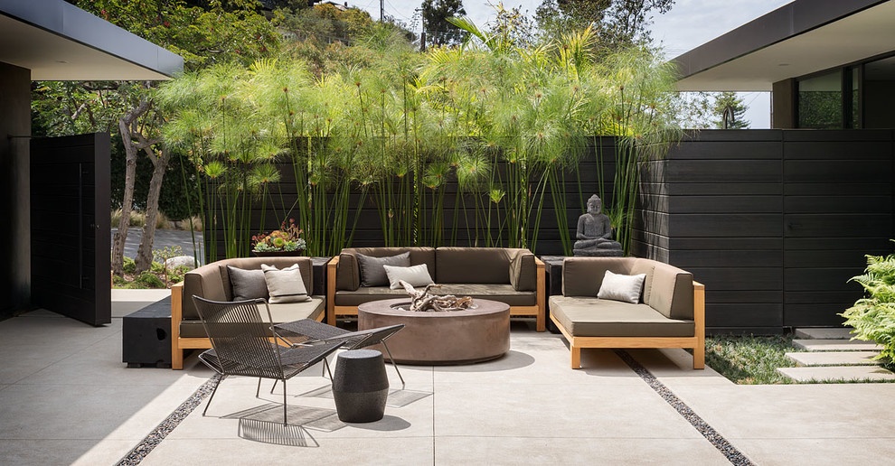 Design ideas for a midcentury patio in Orange County.