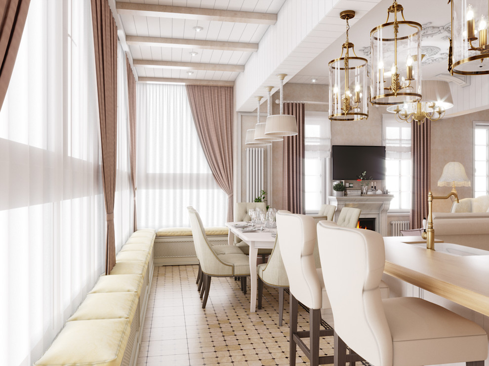 Кухня-гостиная в проекте таунхауса