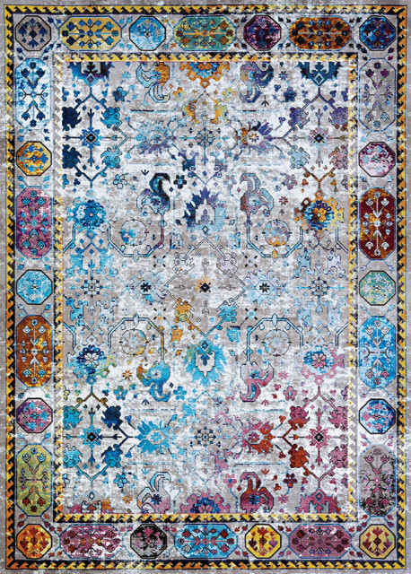 Couristan Gypsy Retro Damsel A711/0233 Damask Rug, Ivry/Mushrmmulti, 3 ...